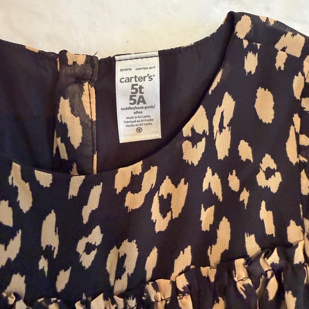 Carter's Size 5T Black and Gold Patterned Kids Dress - Picture 2 of 15